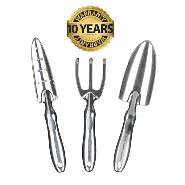 garden hand tool sets GORILLA EASY CONNECT Heavy Duty Garden Tool Set - 3-Piece Kit with Dig