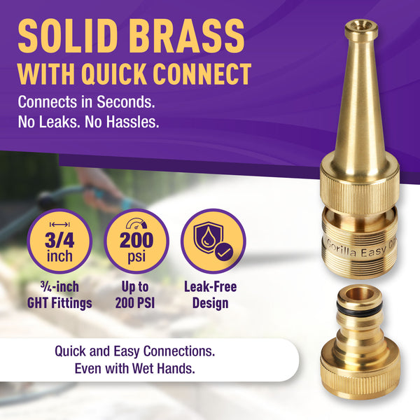 GORILLA EASY CONNECT® Solid Brass Sweeper Nozzle with Integrated