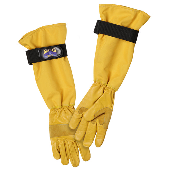 Gorilla Easy Connect Long Pruning Gardening Gloves Heavy Duty Lightweight and Tough, Size: Medium, Yellow