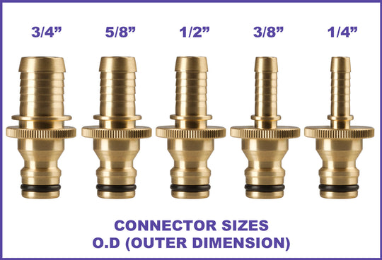 Gorilla Easy Connect 1/4 3/8 1/2 5/8 3/4 inch male barb connector for garden hose quick connect repair kits solid brass leak proof corrosion resistant gardening /4 GHT Garden Hose Thread Window Washing
