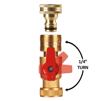 GORILLA EASY CONNECT FEMALE TO FEMALE SHUT OFF VALVE BALL VALVE FOR GARDEIING WINDOW WASHING ACCESSORY RV BOAT