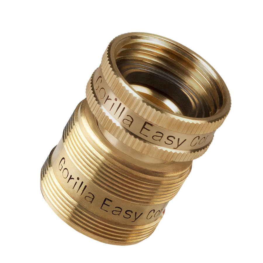GORILLA EASY CONNECT FEMALE QUICK CONNECT WFOR GARDEN HOSE   GARDENING 3/4 INCH GHT SOLID BRASS CONSTRUCTION CORROSIVE RESISTANT LEAK PROOF WATERING DEVIC