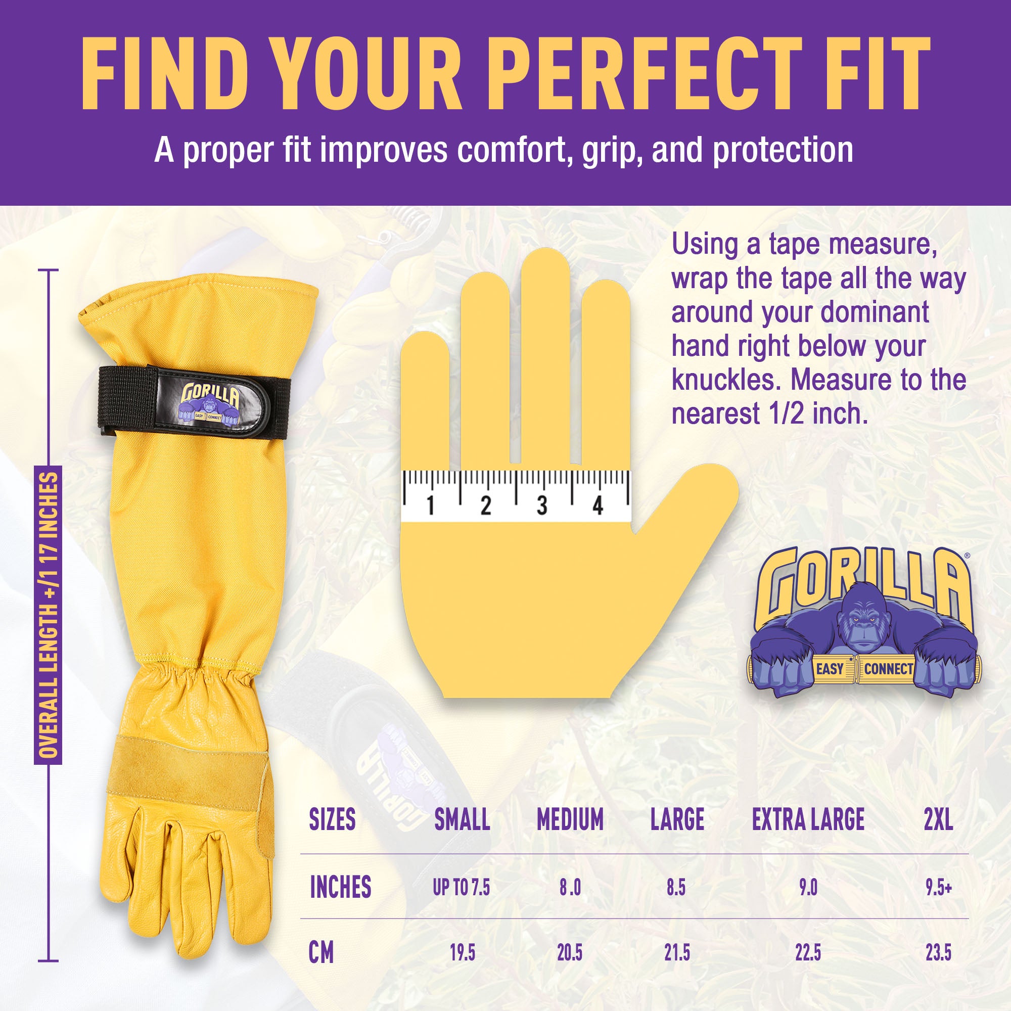 top rated gardening gloves GORILLA EASY CONNECT Long Pruning Gardening Gloves Heavy Duty Lightweight and Tough
