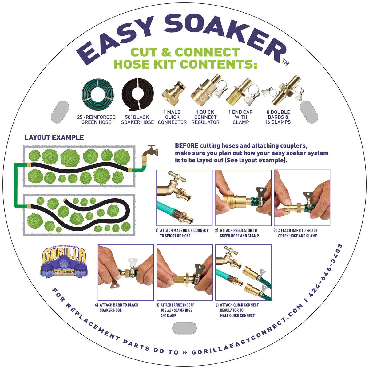 GORILLA EASY CONNECT® Easy Soaker™ Garden Soaker Hose Kit.