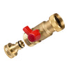 GORILLA EASY CONNECT Solid Brass Integrated Female Shut-Off Valve With GHT Fitting and Male Quick Connect.