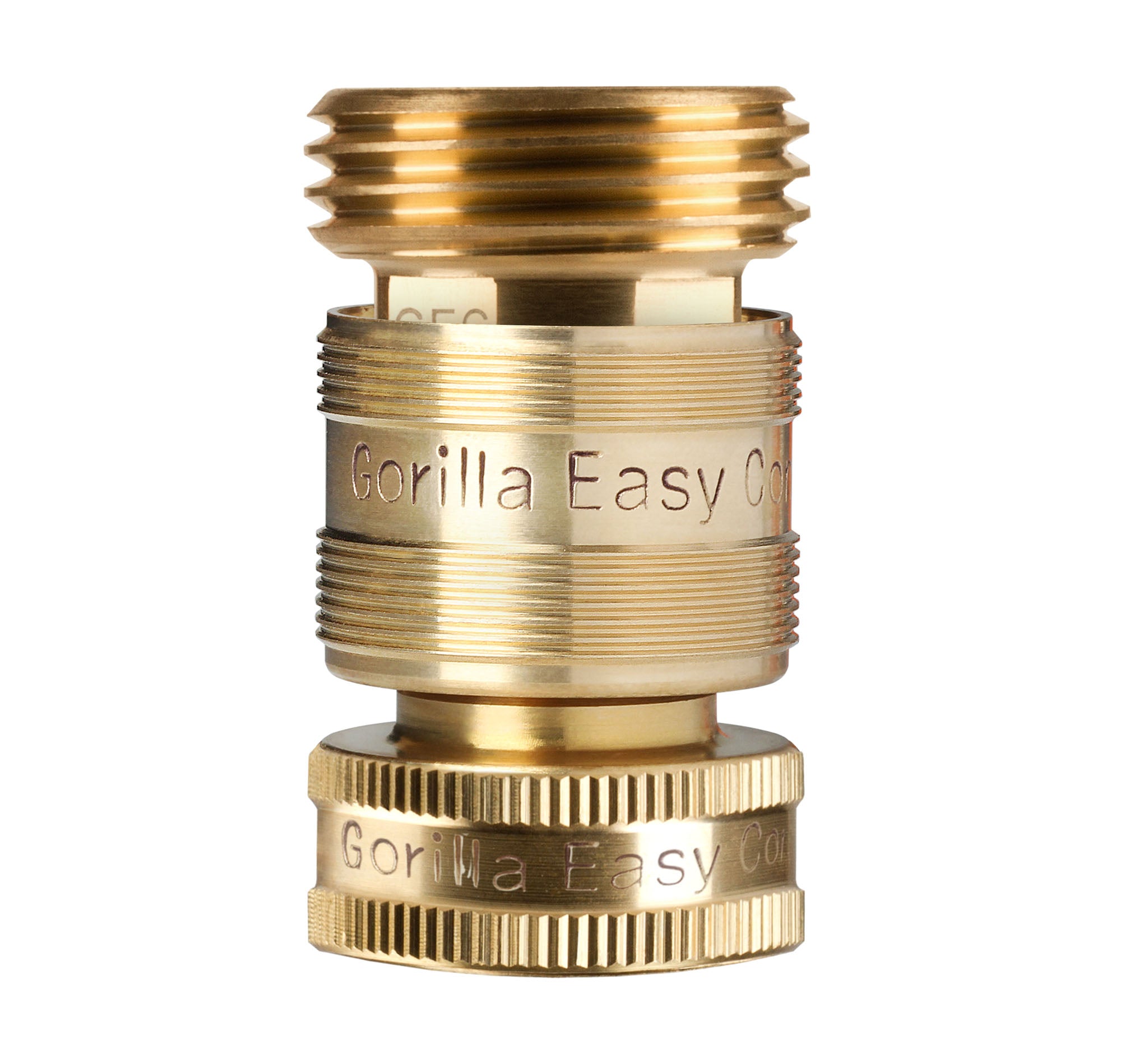 GORILLA EASY CONNECT MALE AND FEMALE GARDEN HOSE QUICK CONNECTOR SOLID BRASS LEAK PROOF 3/4 INCH GHT THREAD CORROSIVE RESISTANT WITH FEMALE THREADS