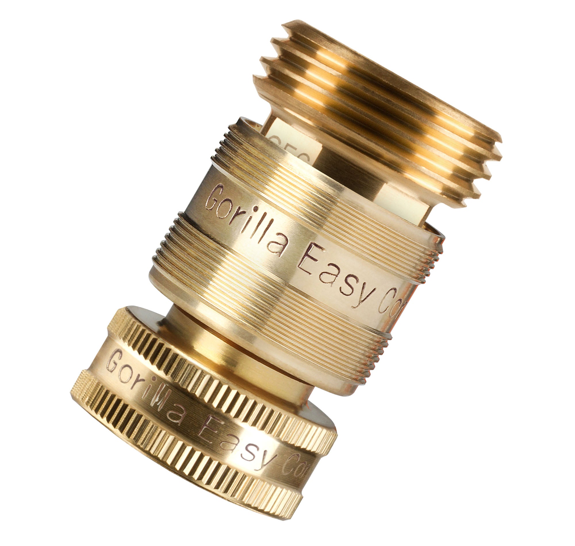 GORILLA EASY CONNECT MALE AND FEMALE GARDEN HOSE QUICK CONNECTOR SOLID BRASS LEAK PROOF 3/4 INCH GHT THREAD CORROSIVE RESISTANT WITH FEMALE THREADS