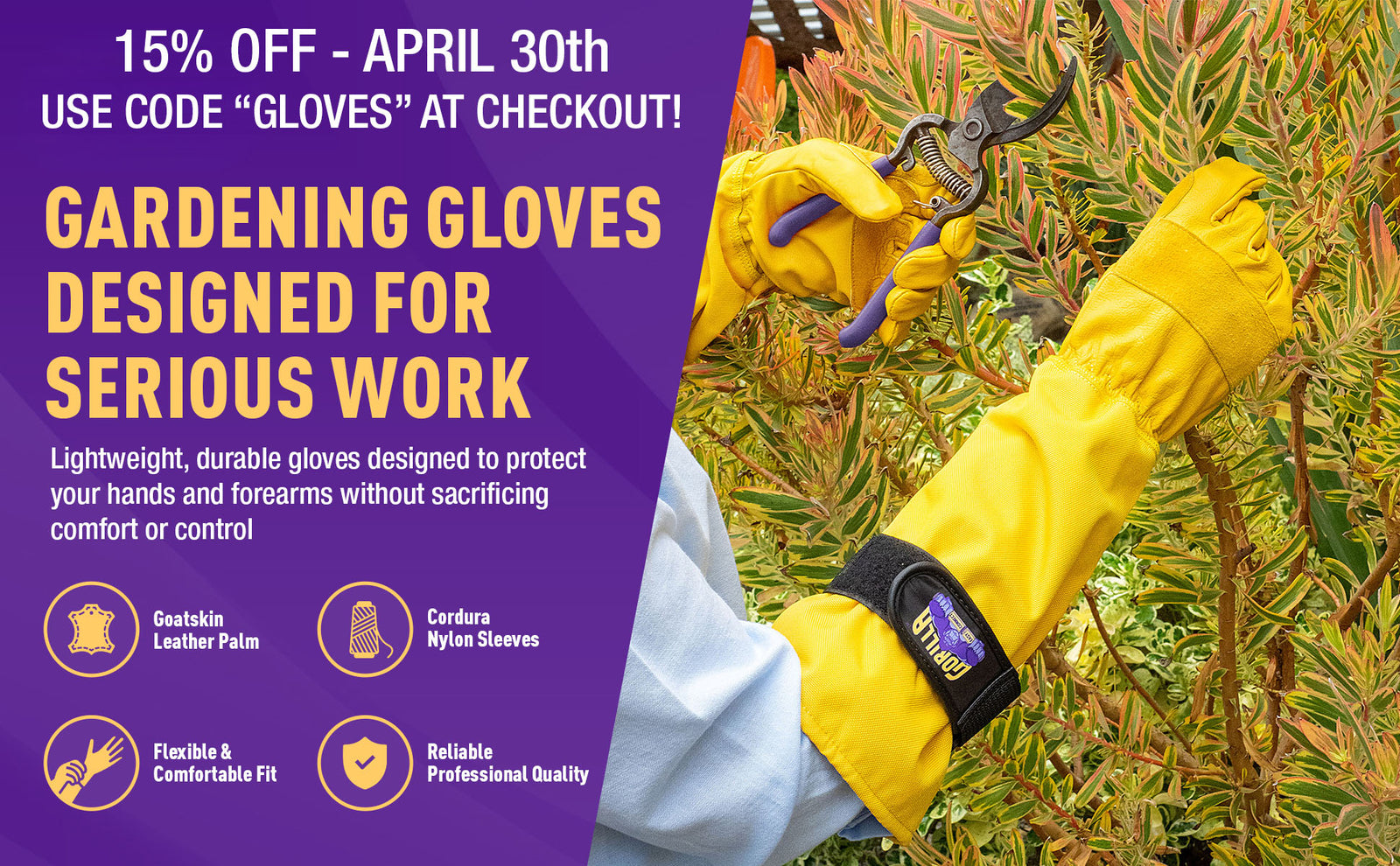 GORILLA EASY CONNECT GARDENING GLOVES PRUNING GLOVESSECURELOCK QUICK CONNECTOR