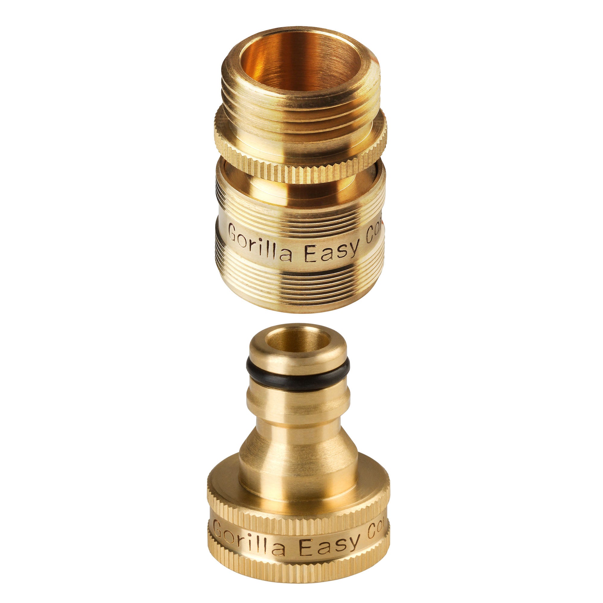 GORILLA EASY CONNECT MALE AND FEMALE GARDEN HOSE QUICK CONNECTOR SOLID BRASS LEAK PROOF 3/4 INCH GHT THREAD CORROSIVE RESISTANT