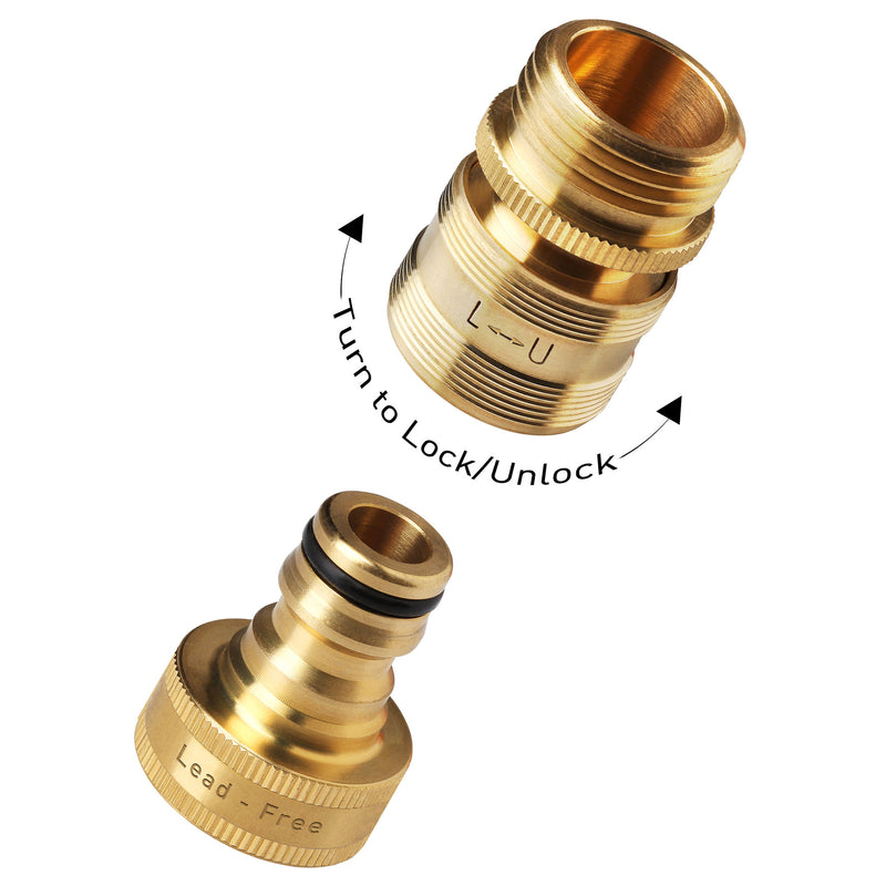 Gorilla Easy Connect Lead Free Solid Brass Quick Connect Set With Sec