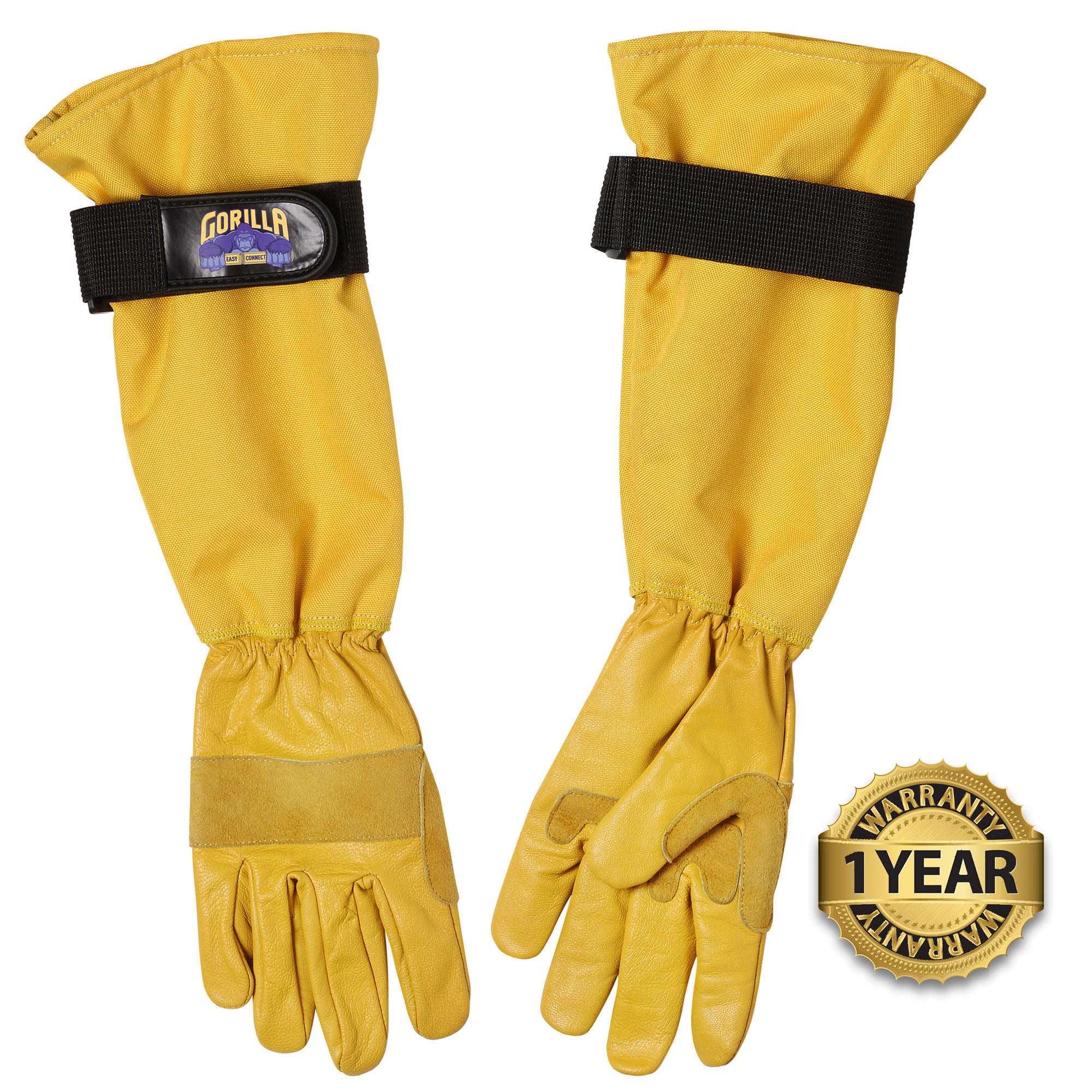 work gloves vs gardening gloves GORILLA EASY CONNECT Long Pruning Gardening Gloves Heavy Duty Lightweight and Tough
