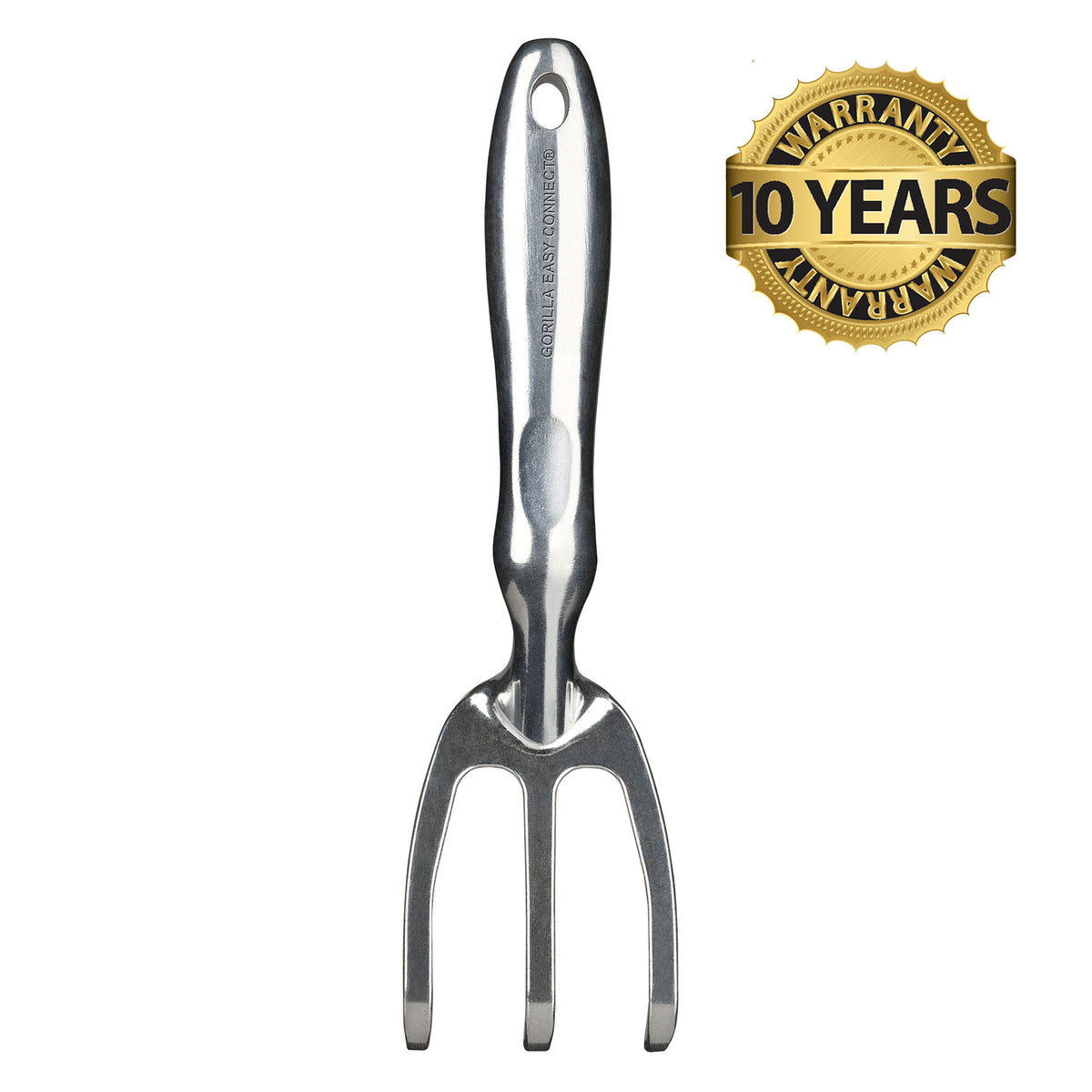GORILLA EASY CONNECT GARDEN CULTIVATOR HAND RAKE SOLID CAST ALUMINUM MADE TO LAST CORROSIVE RESISTANT 10 YEAR WARRANTY COMFORT DURABLE