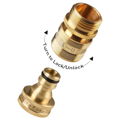 Gorilla Easy Connect Locking Garden Hose Quick Connector SECURE LOCK 3/4 IN GH LEAK PROOF SOLID BRASS