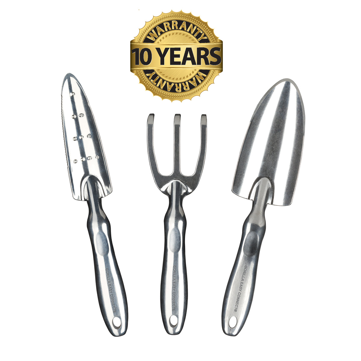 high quality garden tool set GORILLA EASY CONNECT Heavy Duty Garden Tool Set - 3-Piece Kit with Dig