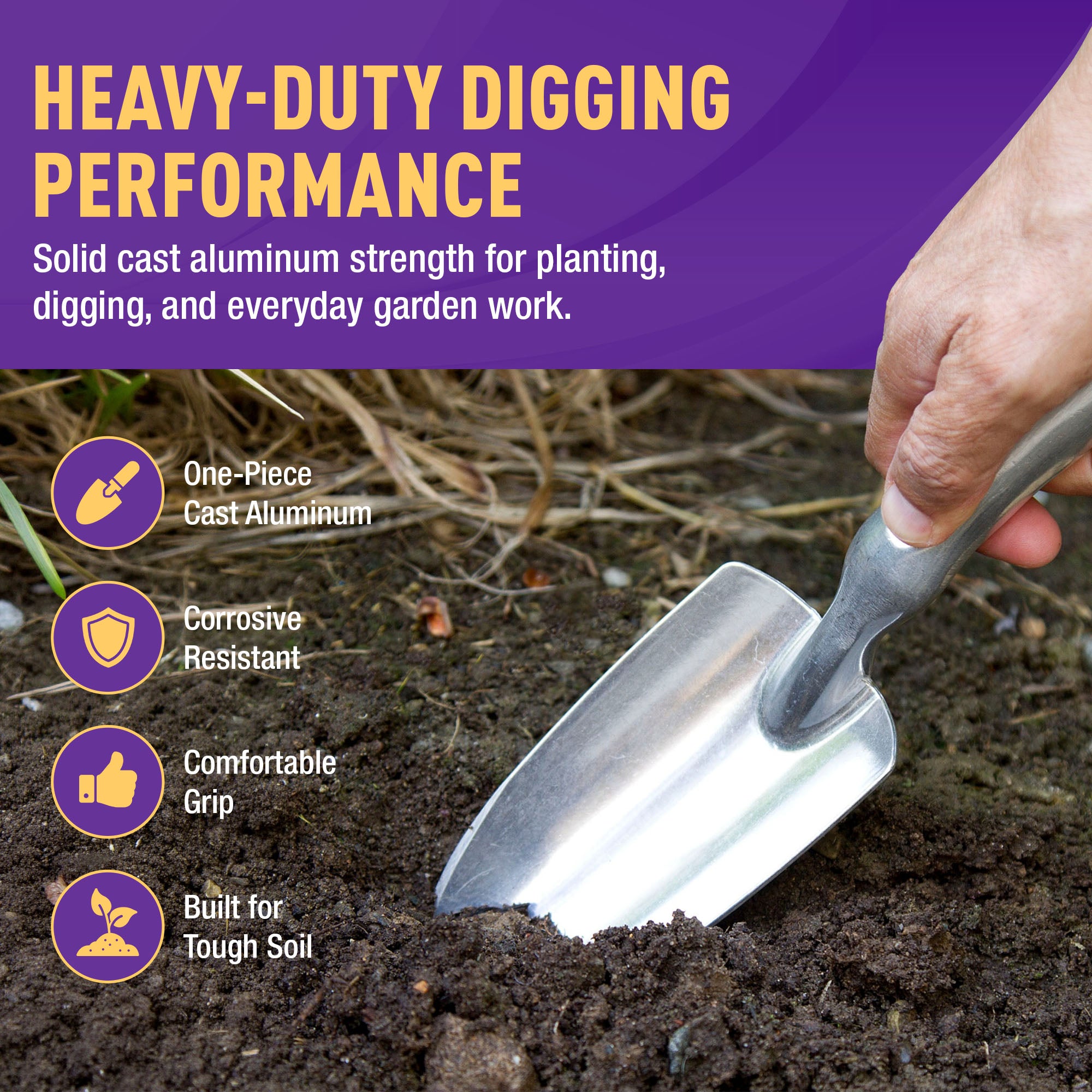 GORILLA EASY CONNECT 3 PIECE SOLID CAST ALUMINUM GARDENING TOOL SET CORROSIVE RESISTANT DIGGING TRANSPLANTING CULTIVATING