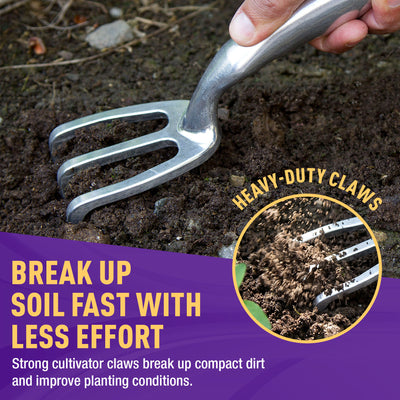 GORILLA EASY CONNECT 3 PIECE SOLID CAST ALUMINUM GARDENING TOOL SET CORROSIVE RESISTANT DIGGING TRANSPLANTING CULTIVATING