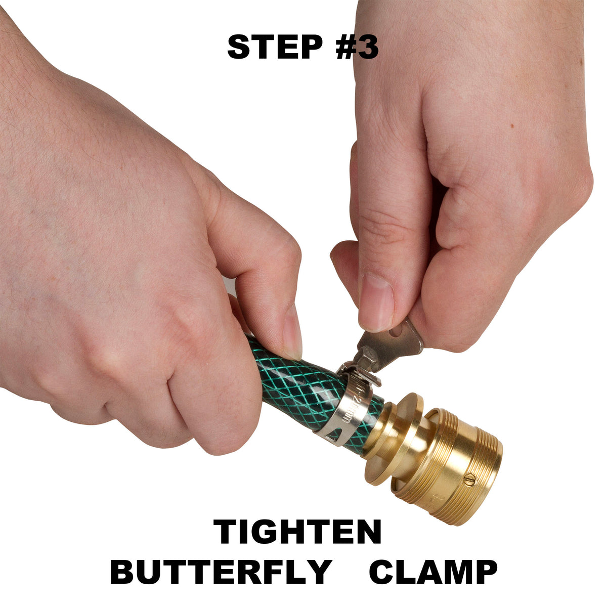 Gorilla Easy Connect 1/2 inch male barb connector with female quick connector, inline garden hose repair kit solid brass leak proof corrosion resistant gardening 3/4 GHT Garden Hose Thread