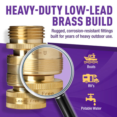 GORILLA EASY CONNECT LEAD FREE QUICK CONNECT CONNECTORS FOR GARDEN HOSE 3/4" GHT GARDEN HOSE THREAD LEAK PROOF