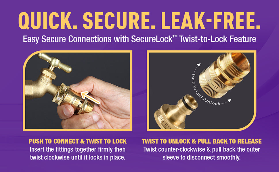 Gorilla Easy Connect SecureLock, Garden Hose Connector Locking