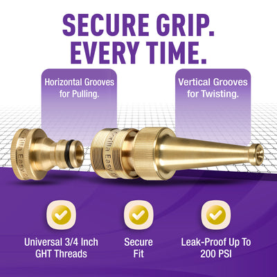 GORILLA EASY CONNECT SOLID BRASS GARDENING SWEEPER NOZZLE WITH QUICK CONNECT 3/4" GHT THREAD LEAK PROOF CORROSIVE RESISTANT