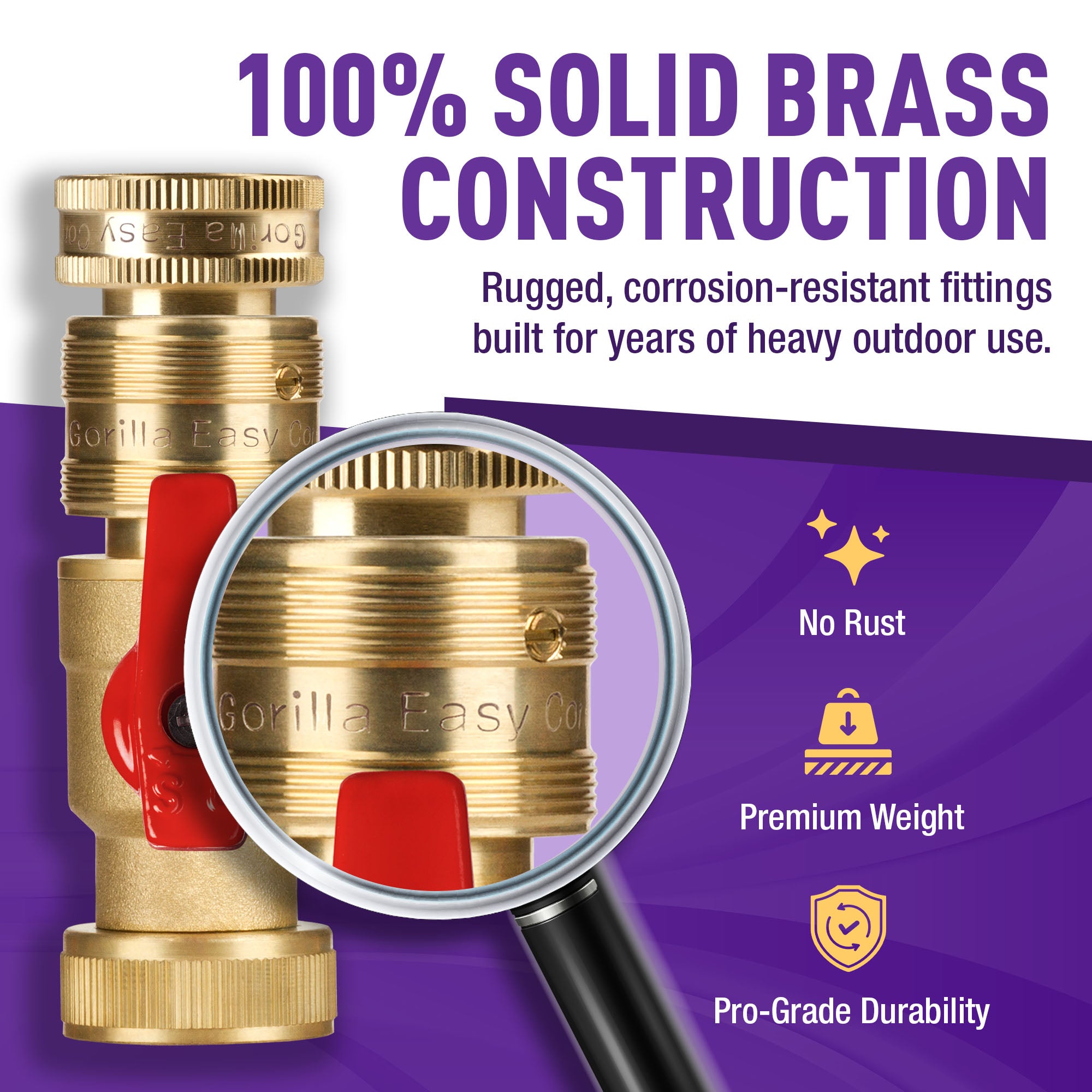 GORILLA EASY CONNECT FEMALE TO FEMALE SHUT OFF VALVE BALL VALVE FOR GARDEIING WINDOW WASHING ACCESSORY RV BOAT