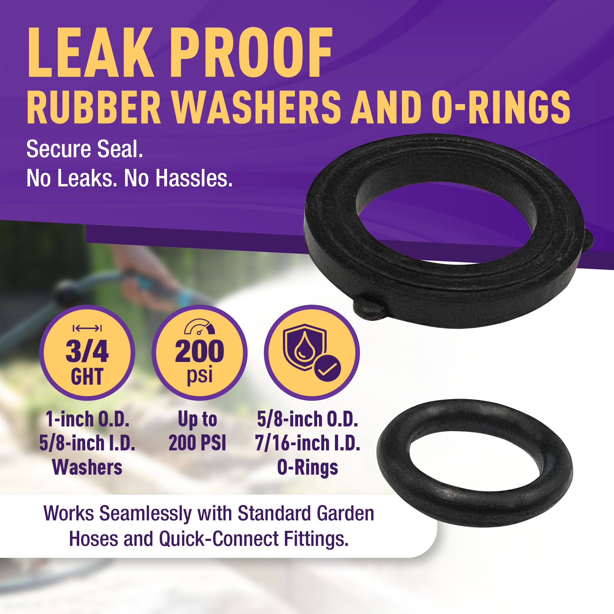 GORILLA EASY CONNECT O RING REPLACEMENT RUBBER WASHER 3/4 INCH NO LEAK