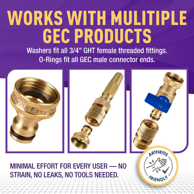 GORILLA EASY CONNECT O RING REPLACEMENT RUBBER WASHER 3/4 INCH NO LEAK