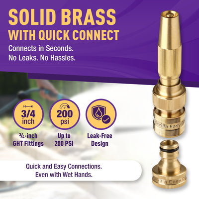 GORILLA EASY CONNECT LEAD FREE QUICK CONNECT CONNECTORS FOR GARDEN HOSE 3/4" GHT GARDEN HOSE THREAD LEAK PROOF