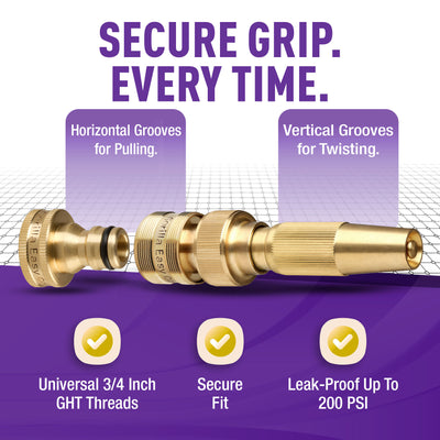 GORILLA EASY CONNECT LEAD FREE QUICK CONNECT CONNECTORS FOR GARDEN HOSE 3/4" GHT GARDEN HOSE THREAD LEAK PROOF