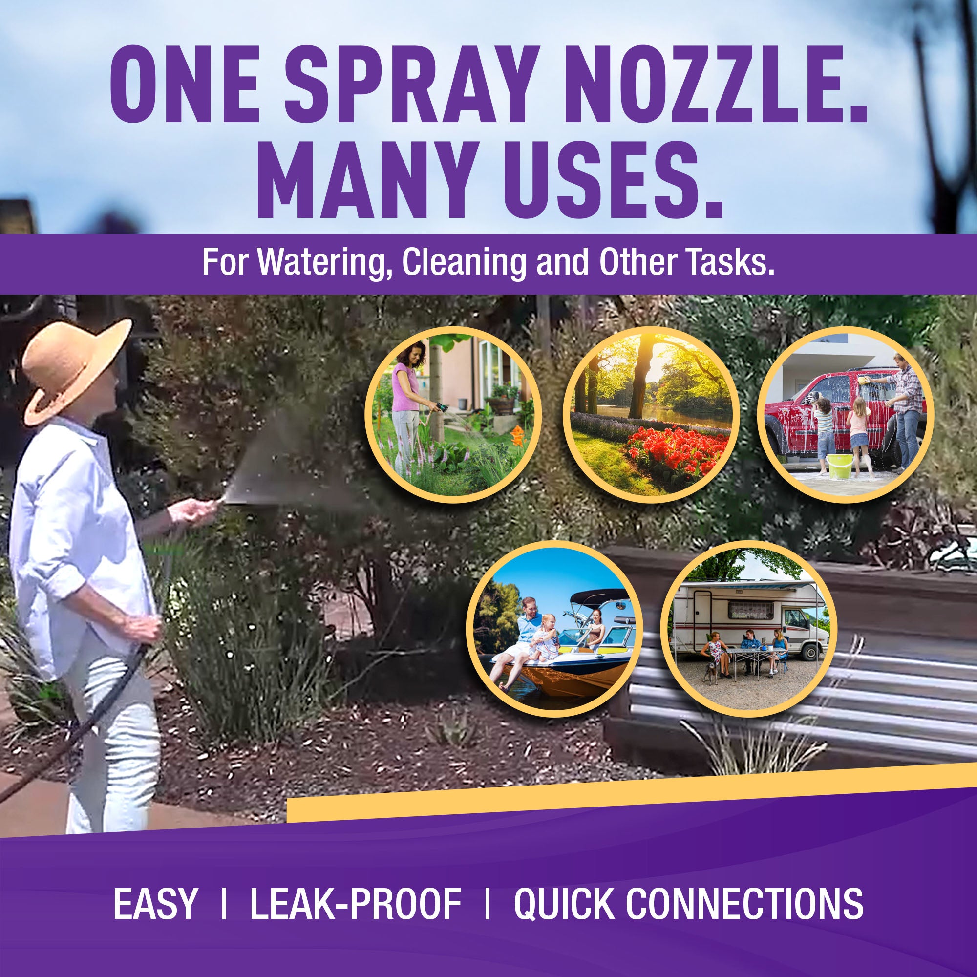 GORILLA EASY CONNECT LEAD FREE QUICK CONNECT CONNECTORS FOR GARDEN HOSE 3/4" GHT GARDEN HOSE THREAD LEAK PROOF