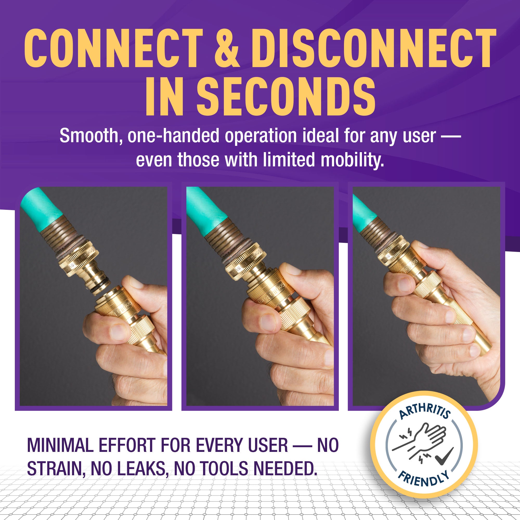 GORILLA EASY CONNECT LEAD FREE QUICK CONNECT CONNECTORS FOR GARDEN HOSE 3/4" GHT GARDEN HOSE THREAD LEAK PROOF