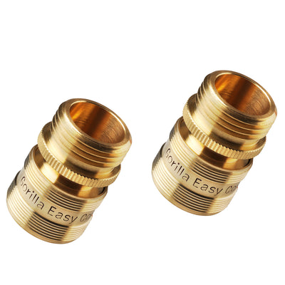 GORILLA EASY CONNECT FEMALE QUICK CONNECT FOR GARDEN HOSE   GARDENING 3/4 INCH GHT SOLID BRASS CONSTRUCTION CORROSIVE RESISTANT LEAK PROOF WATERING DEVICE