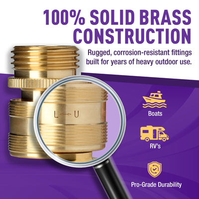 GORILLA EASY CONNECT SECURELOCK SOLID BRASS GARDEN HOSE QUICK CONNECTOR FEMALE WITH LOCKING MECHANISM 3/4 INCH GHT LEAK PROOF CORROSIVE RESISTANT