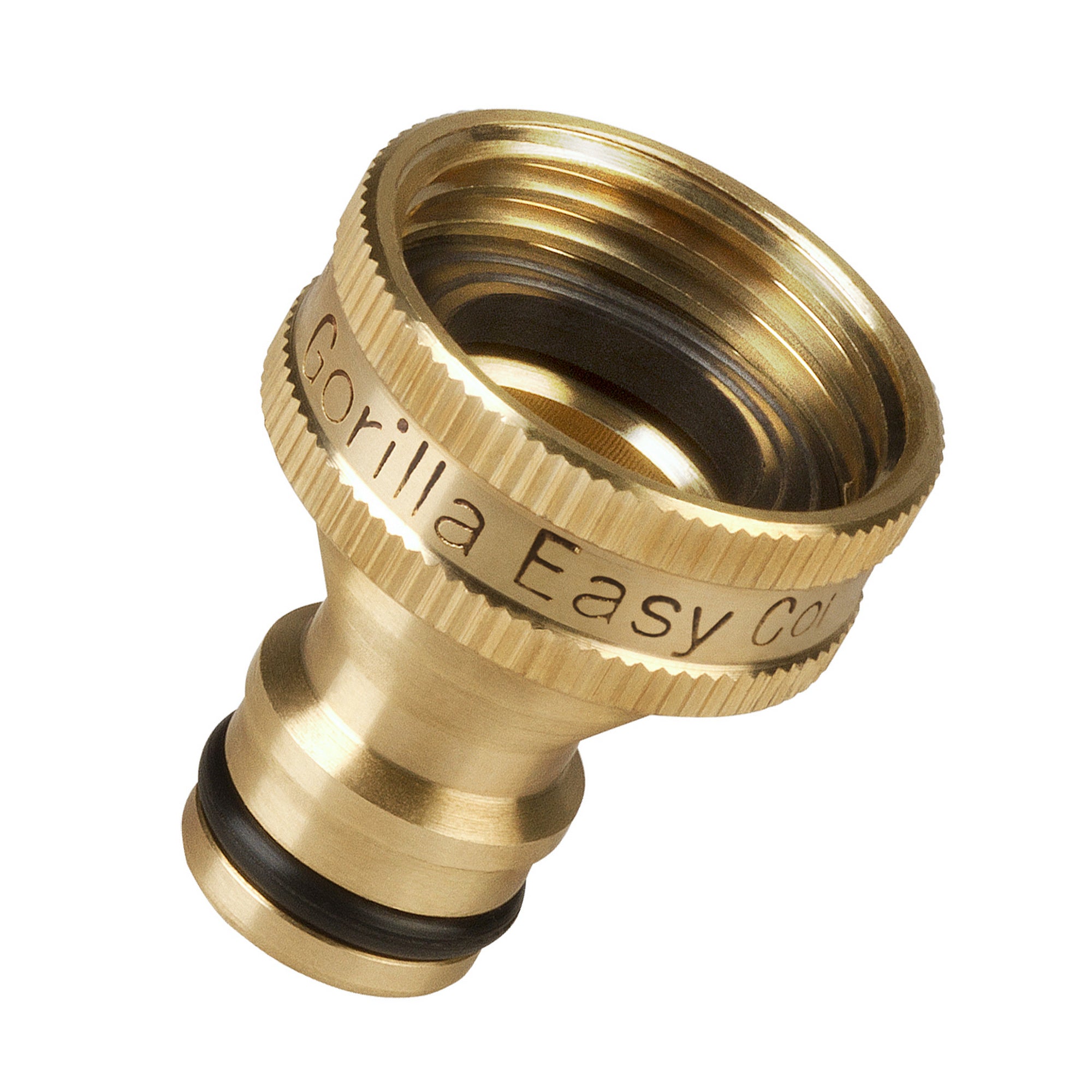 GORILLA EASY CONNECT MALE CONNECTOR FOR GARDEN HOSE SOLID BRASS CORROSIVE RESISTANT LEAK PROOF 3/4 INCH GHT