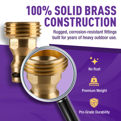 GORILLA EASY CONNECT MALE CONNECTOR WITH MALE THREADS FOR GARDEN HOSE SOLID BRASS CORROSIVE RESISTANT LEAK PROOF 3/4 INCH GHT