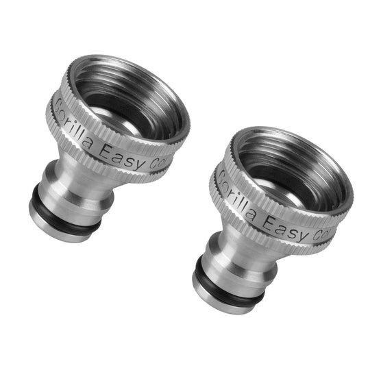 Gorilla Easy Connect Type 304 Stainless Steel Quick Connect with lock locking mechanism Secure Lock. 3/4" GHT thread Potable Water Safe