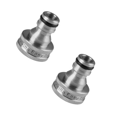 Gorilla Easy Connect Type 304 Stainless Steel Quick Connect with lock locking mechanism Secure Lock. 3/4" GHT thread Potable Water Safe