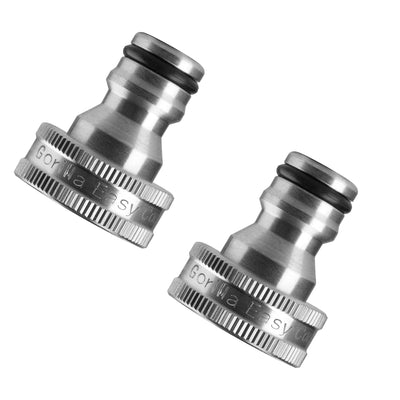 Gorilla Easy Connect Type 304 Stainless Steel Quick Connect with lock locking mechanism Secure Lock. 3/4" GHT thread Potable Water Safe