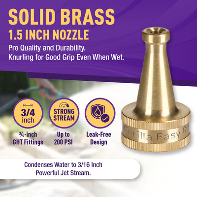 GORILLA EASY CONNECT SOLID BRASS SWEEPER NOZZLE 2" GARDENING GARDEN HOSE ACCESSORY