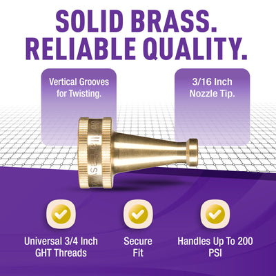 GORILLA EASY CONNECT SOLID BRASS SWEEPER NOZZLE 2" GARDENING GARDEN HOSE ACCESSORY