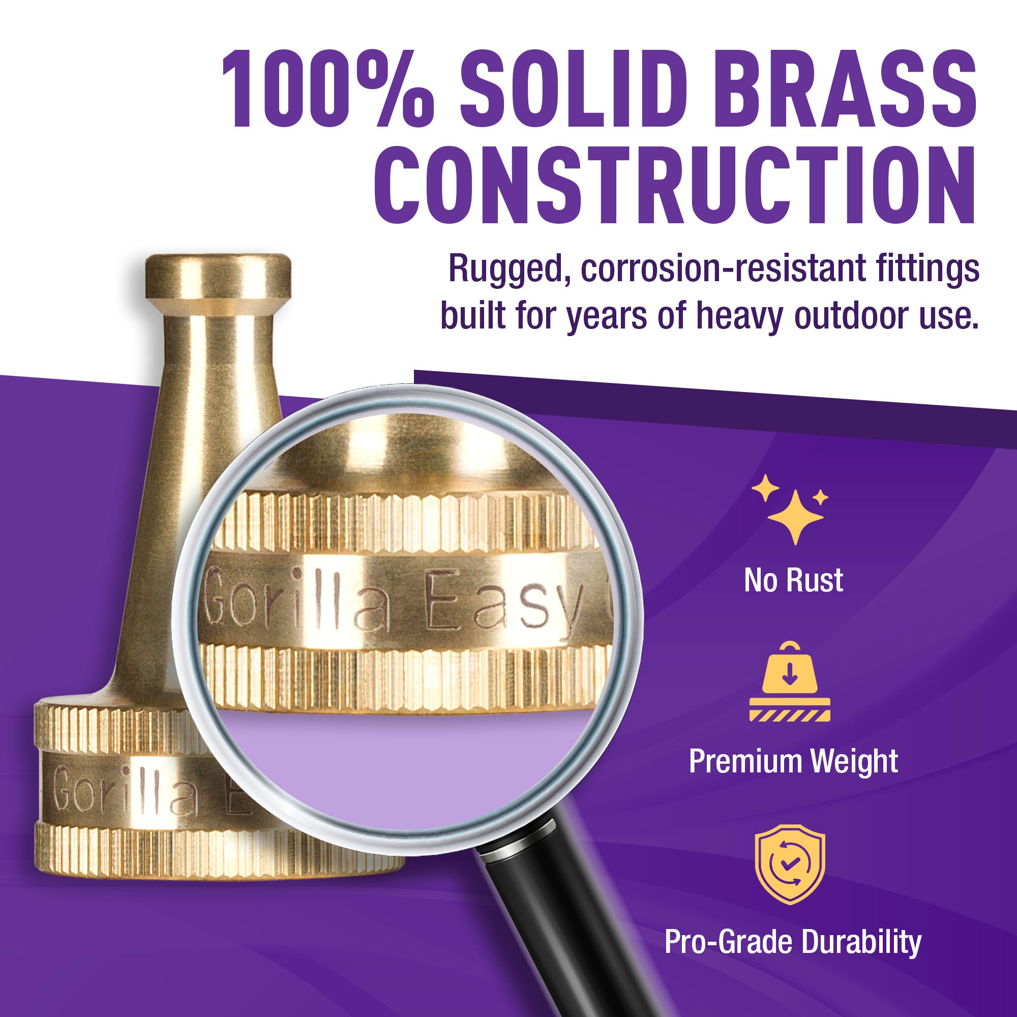 GORILLA EASY CONNECT SOLID BRASS SWEEPER NOZZLE 2" GARDENING GARDEN HOSE ACCESSORY